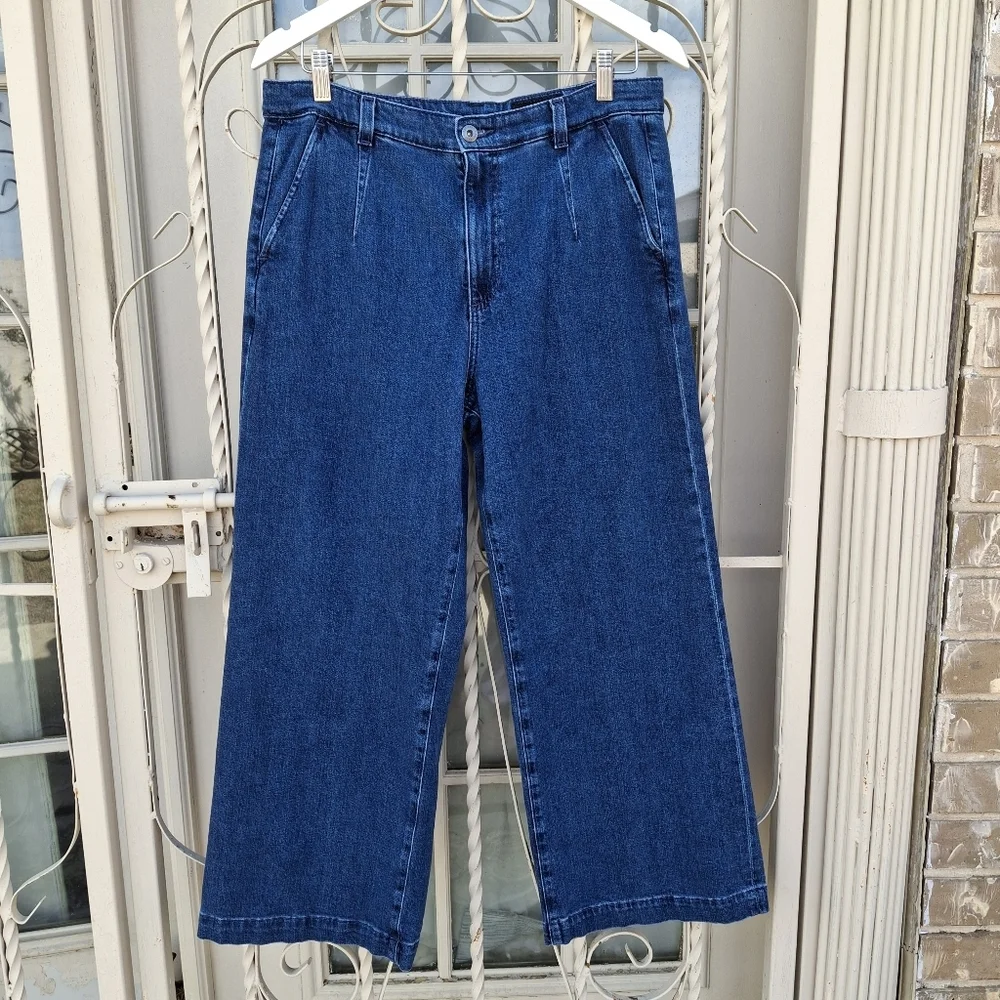 AG Adriano Goldschmied DANEEL High-Rise Wide Leg Crop Denim Jeans Women Size 30 - Picture 4 of 16